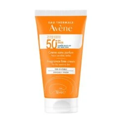 Crème SPF50+ Sans Parfum 50ml Solaire Peaux Sensibles Sèches Avène