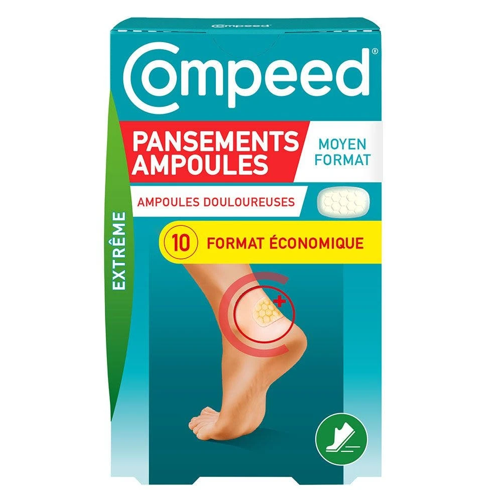 Pansements Ampoules Extrême X10 Moyen Format Compeed 3 Pansements Ampoules Extrême X10 Moyen Format Compeed