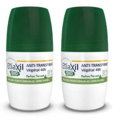 Roll-on Anti-Transpirant Végétal 48H Thé Vert Bio Lot 2x50ml Déodorant Etiaxil