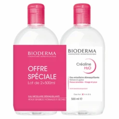 Eau Micellaire 2x500ml Crealine H2O Sans Parfum Bioderma