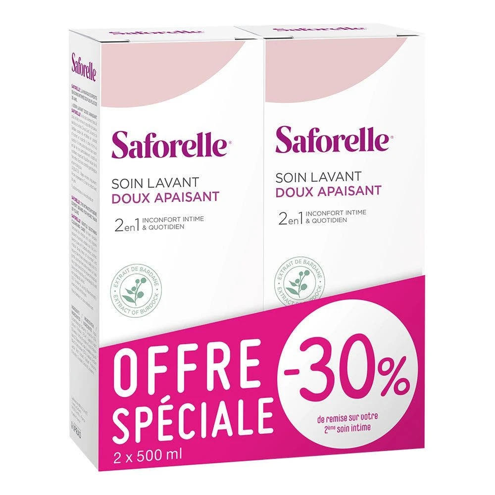 Soin Lavant Doux Peaux Sensibles 2x500ml Saforelle 3 Soin Lavant Doux Peaux Sensibles 2x500ml Saforelle