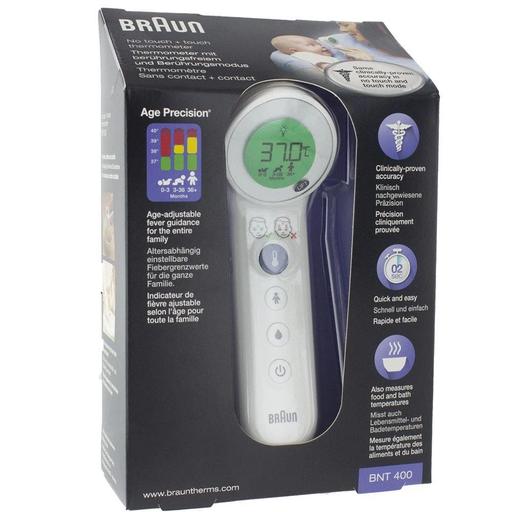 Thermometre Bnt400we Sans Contact Et Frontal Avec Age Precision Braun 3 Thermometre Bnt400we Sans Contact Et Frontal Avec Age Precision Braun