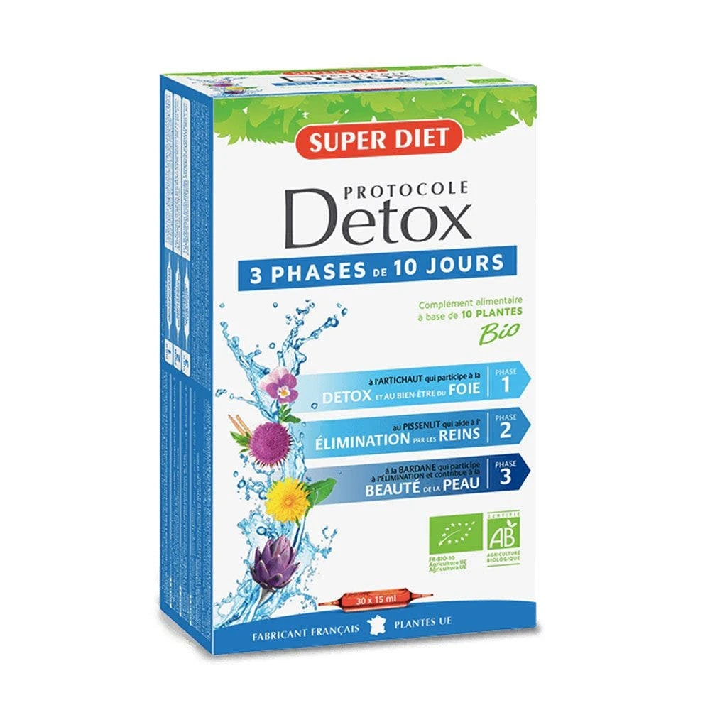 Protocole Detox 3x10 Ampoules Superdiet 3 Protocole Detox 3x10 Ampoules Superdiet