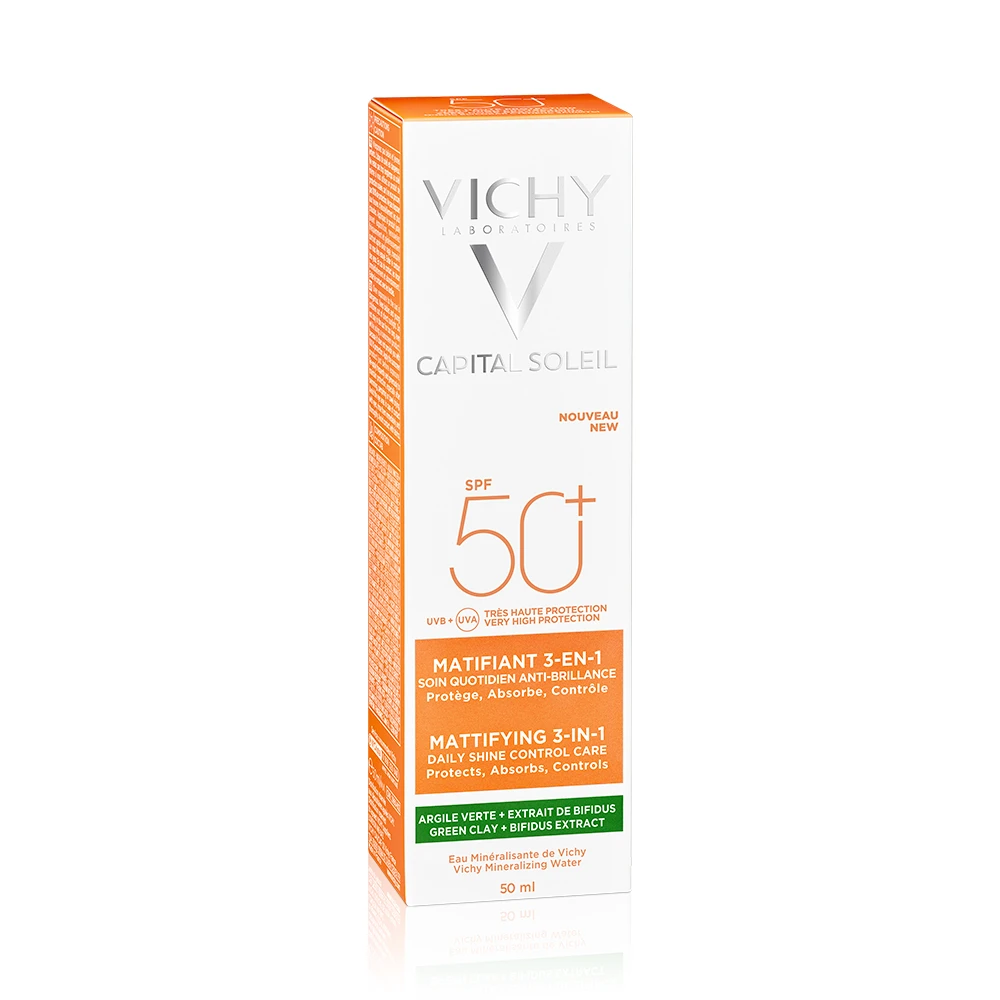Creme Solaire Visage Matifiante 3en1 Argile Verte Spf50+ 50ml Capital Soleil Vichy 3 Creme Solaire Visage Matifiante 3en1 Argile Verte Spf50+ 50ml Capital Soleil Vichy